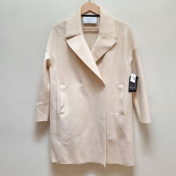 Harris Wharf London *NEW* Wool-Felt Winter White Coat - Picture 4 of 14